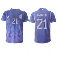 Camiseta Argentina Paulo Dybala #21 Visitante Equipación Mundial 2022 manga corta